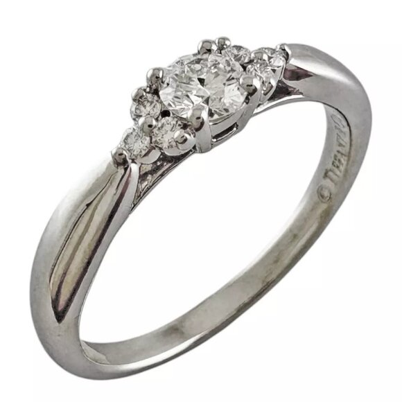 TIFFANY&Co. Ring US 5 1/2 EU51 Pt950 diamond Harmony Cluster Side Stones used - Picture 1 of 7